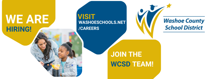 Hiring Graphic featuring a picture of a classroom sitting